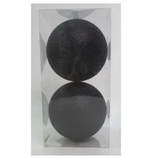 Ялинкова іграшка Novogod`ko 2 шт чорний, гліттер 12 см (974432)