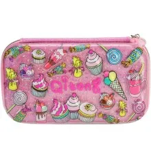 Пенал Cool For School з тисненням 1 відділення Фуксія (QT-5781-Rosered)