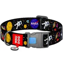 Ошейник для животных WAUDOG Nylon с QR паспортом NASA пластиковый фастекс XL (4756)