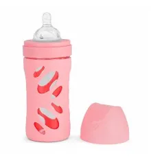 Пляшечка для годування Twistshake Pastel Pink 260 мл, скляна антикол. із силіконовою соскою (78582)
