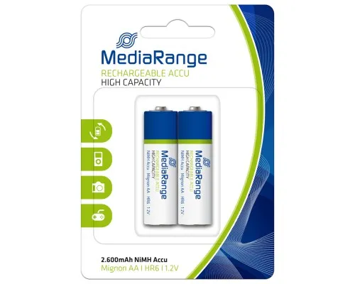 Аккумулятор Mediarange AA 2600mAh HR6 1.2V NiMH, Mignon, Pack 2 (MRBAT123)