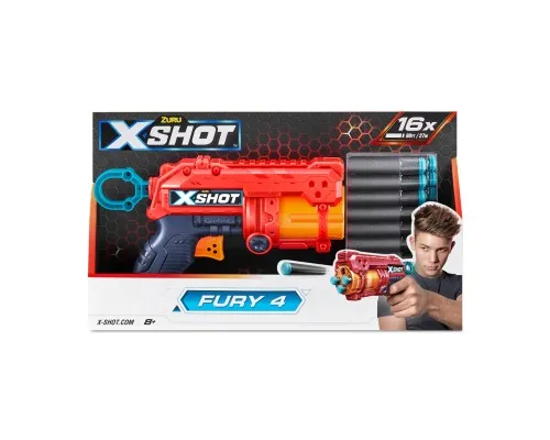 Іграшкова зброя Zuru X-Shot Red Швидкострільний бластер EXCEL FURY 4 (16 патронів) (36377R)