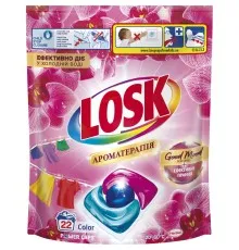 Капсули для прання Losk Power Caps Color Ароматерапія Ефірні масла та аромат Малазійської квітки 22 шт. (9000101802467)