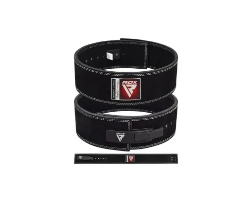 Атлетичний пояс RDX 4 Pro Liver Buckle шкіряний Black Plus M (WBL-4LB-M+)