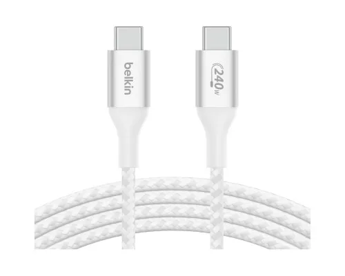 Дата кабель USB-C to USB-C 2.0m 240W white Belkin (CAB015BT2MWH)