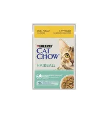 Влажный корм для кошек Purina Cat Chow Hairball с курицей и зеленой фасолью в желе 85г (7613037031393)