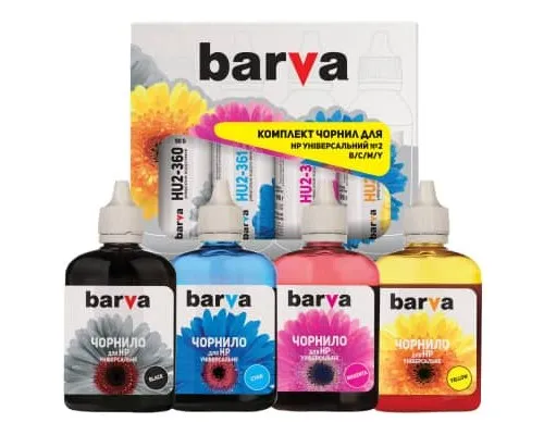 Чорнило Barva HP Universal №2 B/C/M/Y 4х90г (HU2-090-MP)