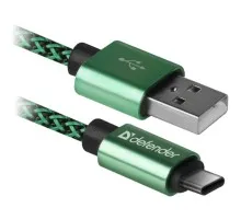 Дата кабель USB 2.0 AM to Type-C 1.0m USB09-03T PRO green Defender (87816)