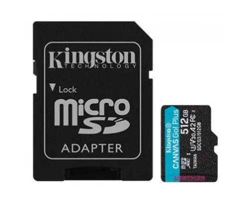 Карта памяти Kingston 512GB microSDXC class 10 UHS-I U3 A2 Canvas Go Plus (SDCG3/512GB)