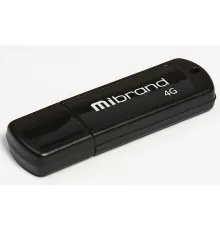 USB флеш накопичувач Mibrand 4GB Grizzly Black USB 2.0 (MI2.0/GR4P3B)