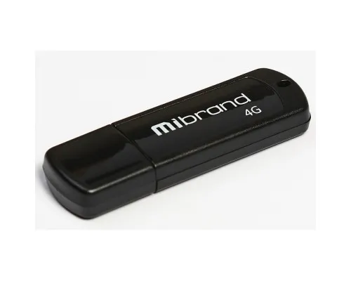 USB флеш накопичувач Mibrand 4GB Grizzly Black USB 2.0 (MI2.0/GR4P3B)