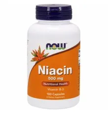 Вітамін Now Foods Ніацин (В3) 500мг, 100 капсул (NOW-00481)