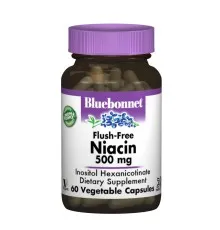 Витамин Bluebonnet Nutrition Ниацин без инфузата (В3) 500мг, 60 гелевых капсул (BLB0462)