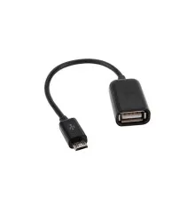 Дата кабель OTG USB 2.0 AF to Micro 5P 0.16m Lapara (LA-UAFM-OTG black)