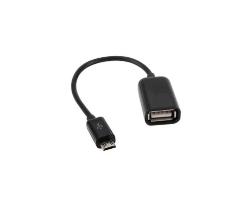 Дата кабель OTG USB 2.0 AF to Micro 5P 0.16m Lapara (LA-UAFM-OTG black)