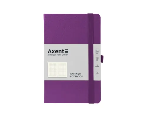 Книга записна Axent Partner, 125x195 мм, 96 аркушів, клітинка, пурпурна (8201-17-A)