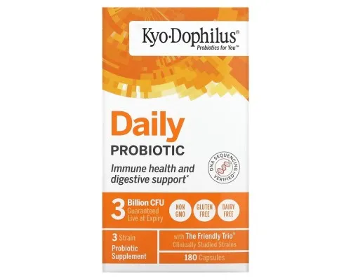 Пробиотики Kyolic Пробиотик ежедневный, Kyo-Dophilus, Daily Probiotic, 180 капсул (WAK-60042)