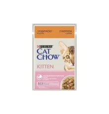 Влажный корм для кошек Purina Cat Chow Kitten с индейкой и цуккини в желе 85г (7613036595001)