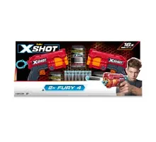 Игрушечное оружие Zuru X-Shot Red Быстрострельный бластер EXCEL FURY 4 2 PK (3 банка, 16 патронов) (36329R)