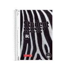 Зошит Brunnen Коледж-блок А4 Premium у клітинку 80 аркушів Zebra (10 675 28 05)