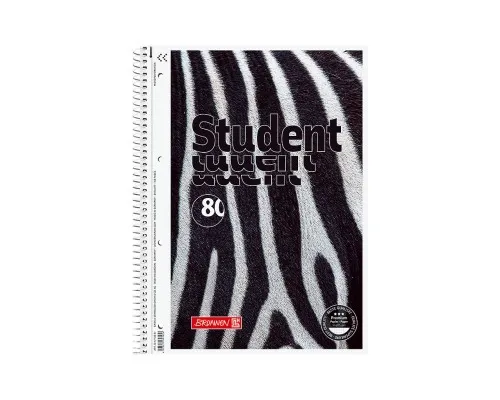 Тетрадь Brunnen Колледж-блок А4 Premium в клеточку 80 листов Zebra (10 675 28 05)