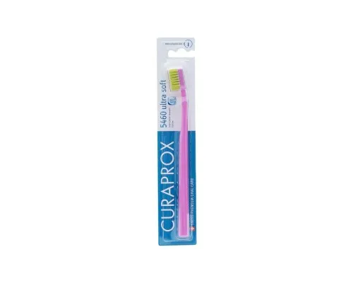 Зубна щітка Curaprox CS 5460 Ultra Soft Ультрам'яка D 0.10 мм Рожева із салатовою щетиною (CS 5460-11)