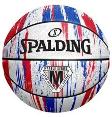 М'яч баскетбольний Spalding Marble Ball червоний, білий, синій Уні 7 84399Z (689344406497)