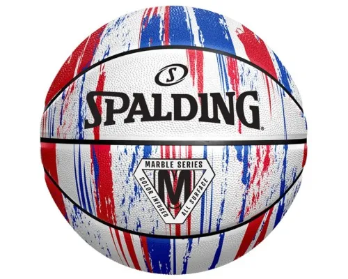 Мяч баскетбольный Spalding Marble Ball червоний, білий, синій Уні 7 84399Z (689344406497)