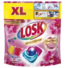Капсули для прання Losk Power Caps Color Ароматерапія Ефірні масла та аромат Малазійської квітки 36 шт. (9000101803020)