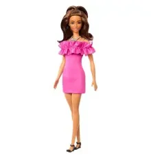 Лялька Barbie Fashionistas в рожевій мінісукні з рюшами (HRH15)