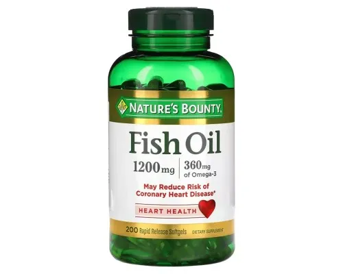 Жирные кислоты Nature's Bounty Рыбий жир, 1200 мг, Fish Oil, 200 гелевых капсул (NRT-13102)