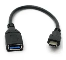 Дата кабель USB 3.0 Type-C to AF 0.1m PowerPlant (KD00AS1257)