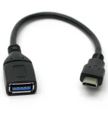 Дата кабель USB 3.0 Type-C to AF 0.1m PowerPlant (KD00AS1257)