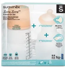 Пляшечка для годування Suavinex набір антиколіковий ZERO.ZERO 270 мл (306423)