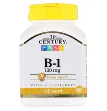 Вітамін 21st Century Вітамін B-1 (тіамін), 100 мг, 110 таблеток (CEN21151)