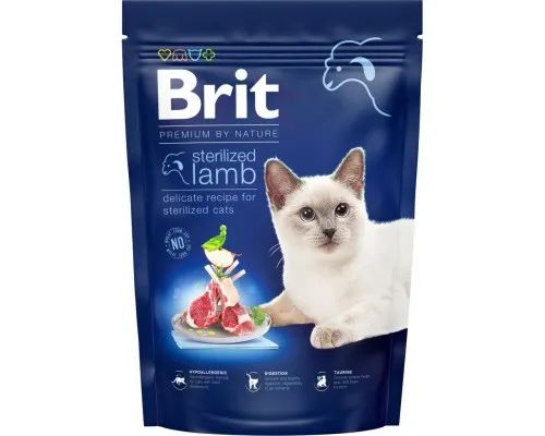 Сухой корм для кошек Brit Premium by Nature Cat Sterilized Lamb 800 г (8595602553082)