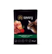 Влажный корм для кошек Savory ягненок со свеклой в соусе 85 г (4820261920123)