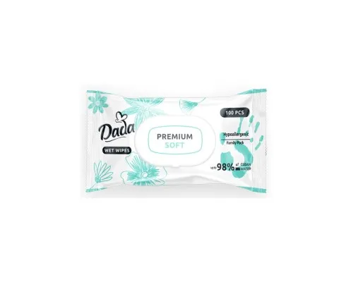 Дитячі вологі серветки Dada Premium Soft, з клапаном, 100 шт (4823071659757)