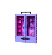 Аксессуар к кукле Barbie Сиреневый шкаф для одежды с куклой (HJL66)