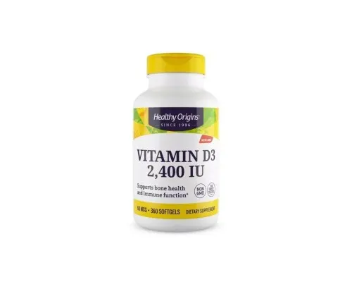 Вітамін Healthy Origins Вітамін D3, 2400 МО, Vitamin D3, 360 желатинових капсул (HO15308)