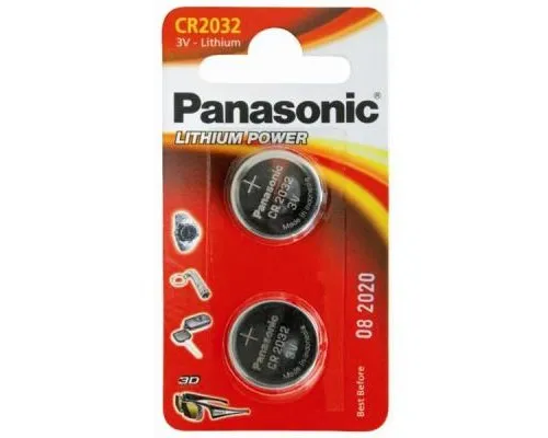 Батарейка Panasonic CR 2032 Lithium * 2 (CR-2032EL/2B)
