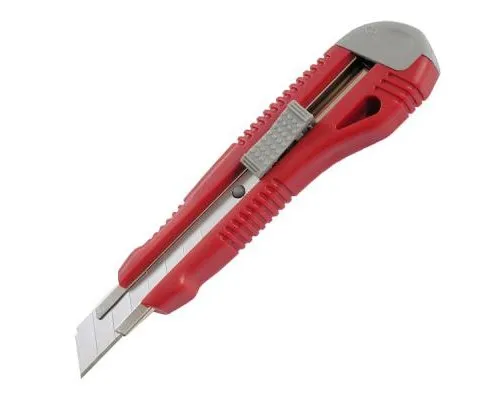 Нож канцелярский Axent 18 мм, metal runners, blister, gray-red (6602-А)