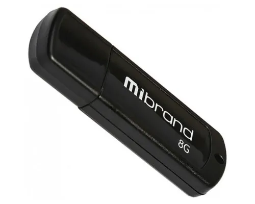 USB флеш накопичувач Mibrand 8GB Grizzly Black USB 2.0 (MI2.0/GR8P3B)