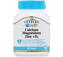 Витамин 21st Century Кальций, магний, цинк + D3, 90 таблеток (CEN22263)
