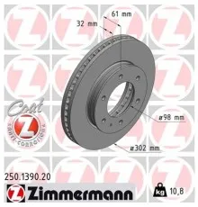 Гальмівний диск ZIMMERMANN 250.1390.20