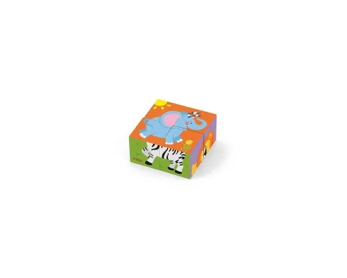 Розвиваюча іграшка Viga Toys кубики-пазл Звірята (50836)