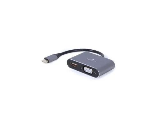 Перехідник USB-C to HDMI/VGA, 4К 30Hz Cablexpert (A-USB3C-HDMIVGA-01)