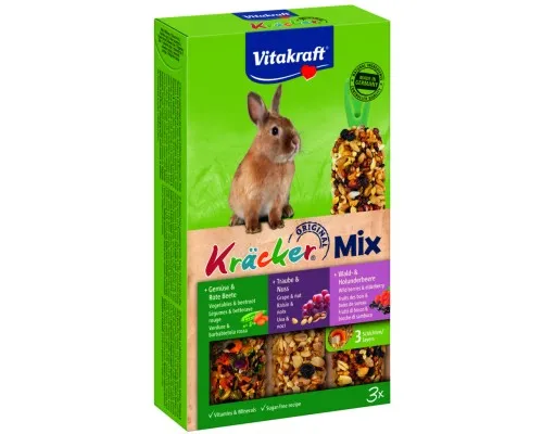Ласощі для гризунів Vitakraft Kracker Trio-Mix для кроликів 3 шт (4008239252272)