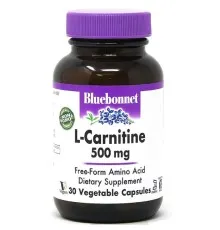 Витаминно-минеральный комплекс Bluebonnet Nutrition L-Карнитин 500 мг, L-Carnitin, 30 вегетарианских капсул (BLB0032)