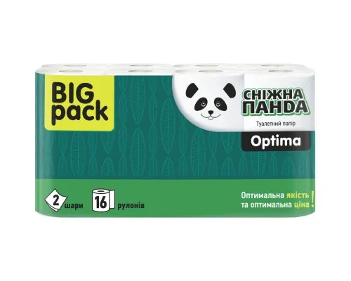 Туалетний папір Сніжна Панда Optima 2 шари 16 рулонів (4820183970909)